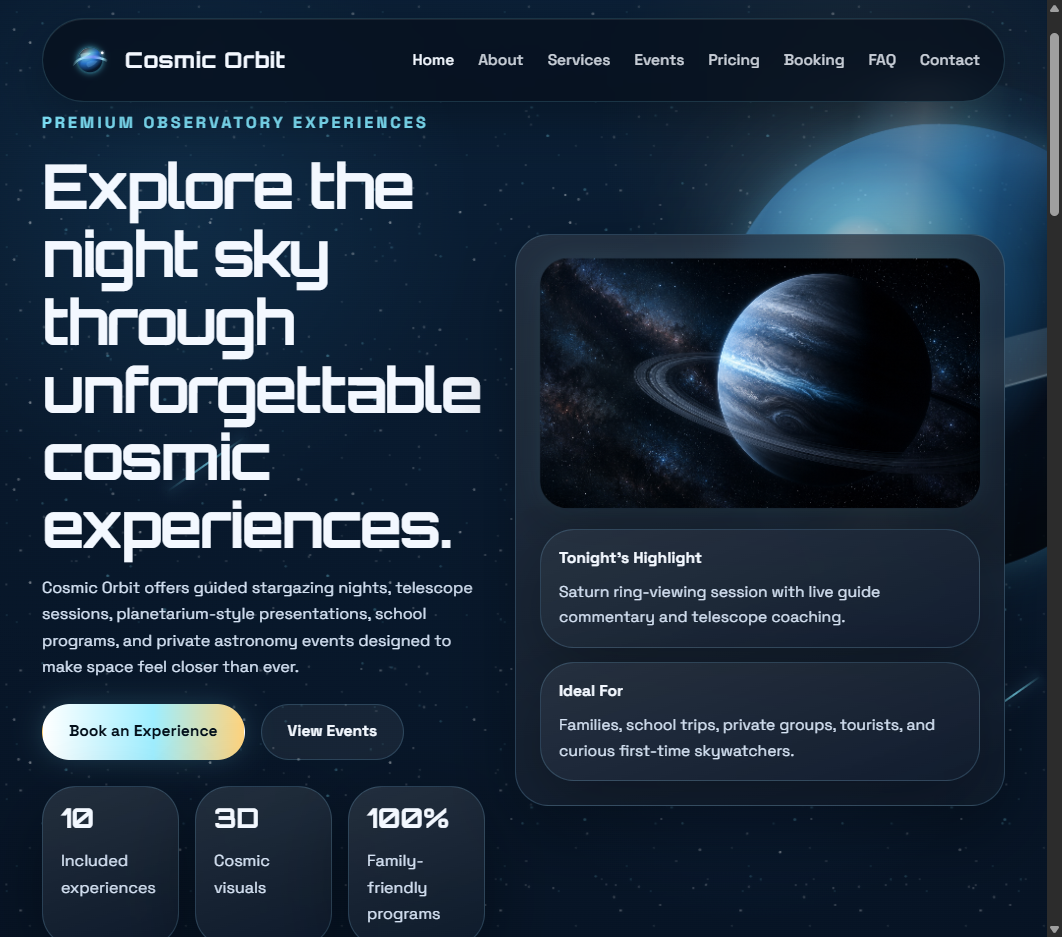 Cosmic Orbit Pro Creative Business Website Template preview